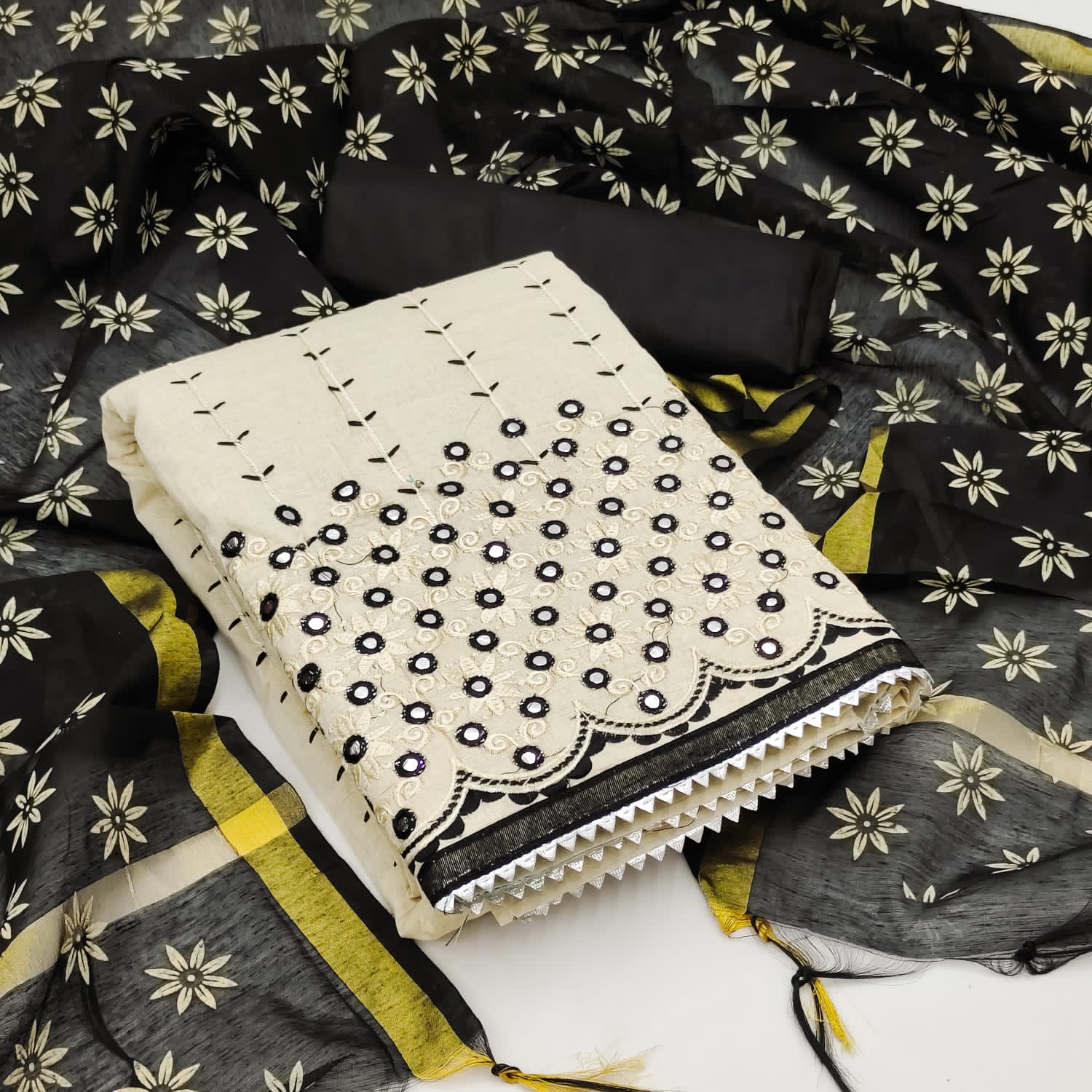 Sc 5069 Latest Designer Fancy Festive Wear Heavy Cotton Dress Material Collection